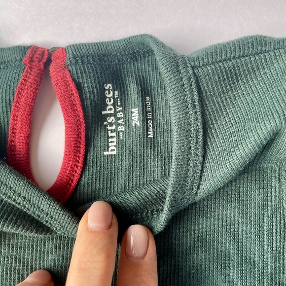 Burt's Bees Baby Forest Green Dress with Pinecone Print - Picture 6 of 6